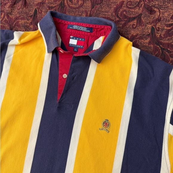 90s Tommy Hilfiger Striped Polo - Picture 2 of 4